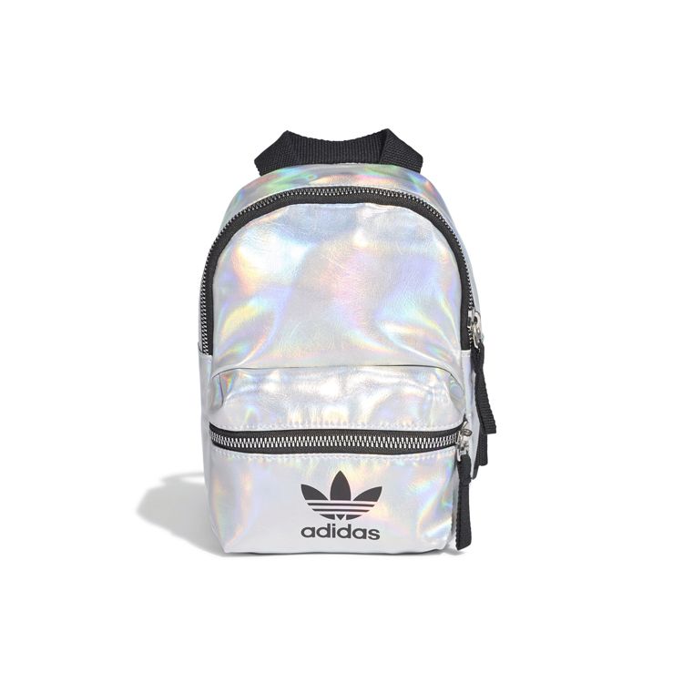 Adidas Originals Large Logo Student Laser Polyester Backpack Unisex Backpack Silver FL9633 Silver