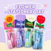 Dreamy Flower Stationery Set 8-in-1 Ballpoint Pen Multi-functional Clip  Gift Prize