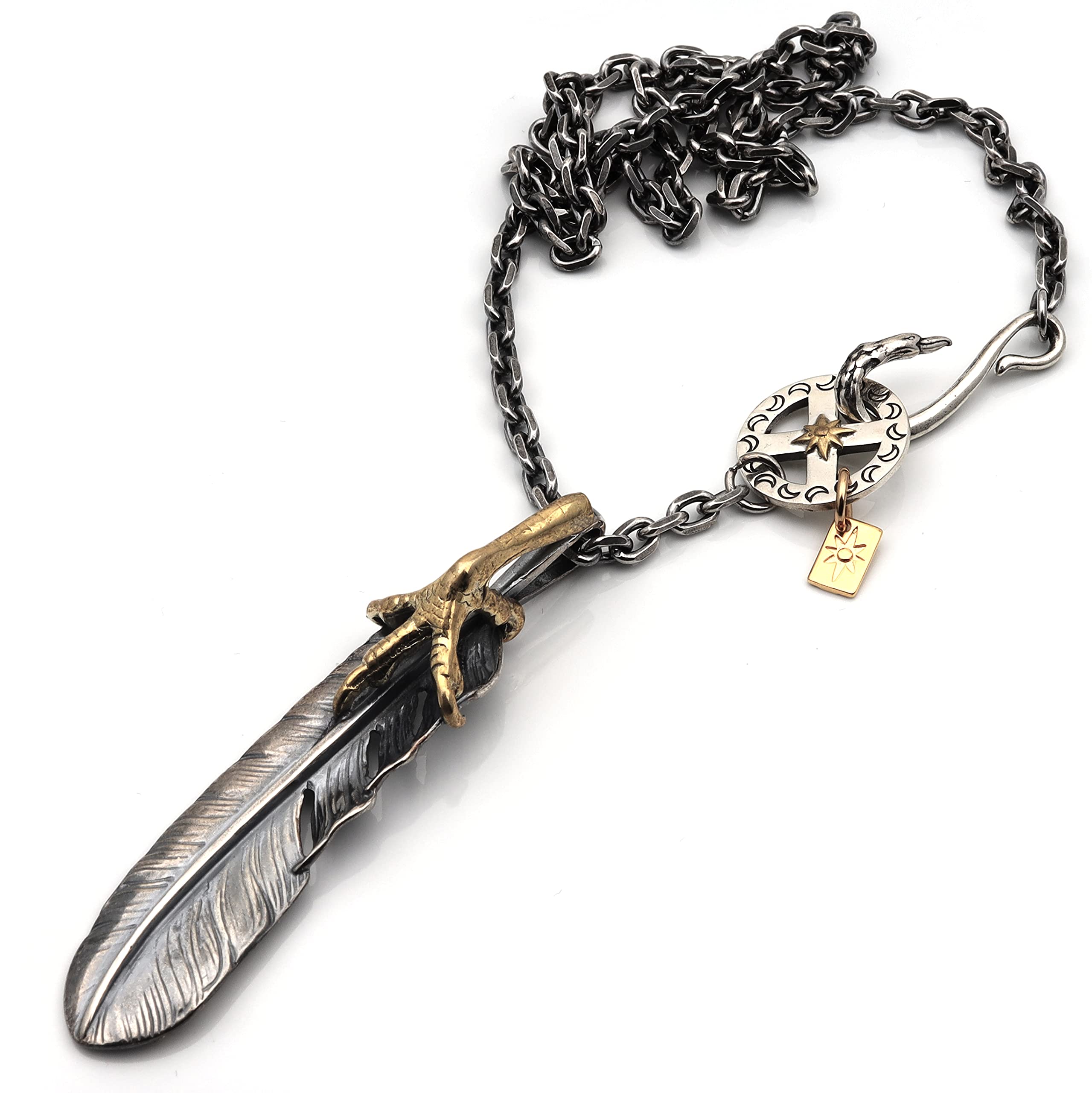 

Silver 925 feather 925 eagle extra large gold claw silver special box included [silver KYASYA] necklace, necklace, feather, feather, feather, smoked,
