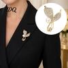 Elegant Leaf Brooch Pearl Brooch Rhinestone Decor with Strong Buckle Design Lapel Pin Fine Electroplating Sturdy Alloy Versatile for Coats And Bags