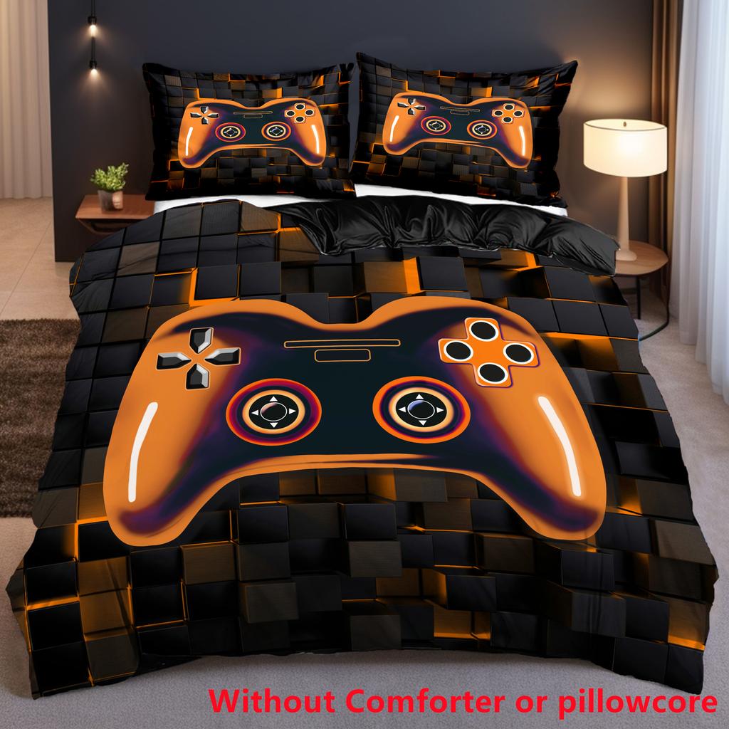 Colorful Gamepad Print Quilt Cover Set Fashion Cool Fragment Game Console Cover Bedding Cover Polyester Comfortable Duvet Cover