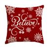 1/4 Pcs Red Christmas Pillowcase Snowflake Christmas Ball Pendant Pattern Cushion Cover Winter Holiday Home Decoration