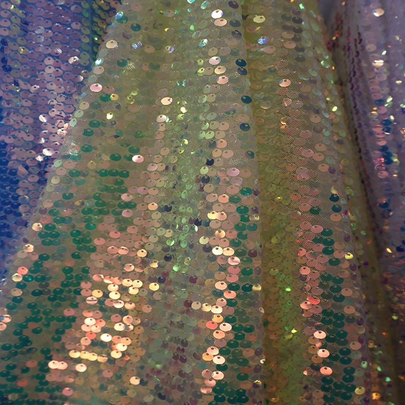 

Вышитая 5 мм сетка из пайеток для свадебного платья, юбки, сумки и блестящего декора