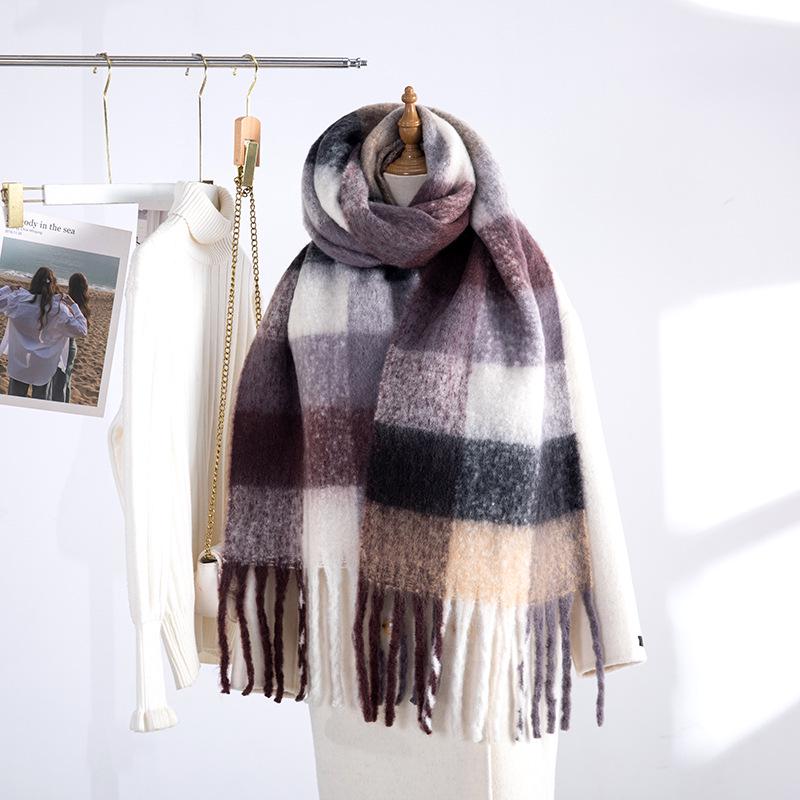 Women's European and American Style Long Fringe Mohair Scarf - Warm Autumn/Winter Shawl & Neck Warmer