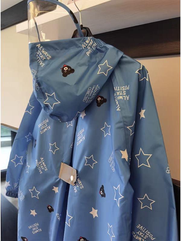 Kids' Quick-Drying Waterproof Raincoat for School with Space Design