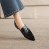 Krazing Pot Sheepskin Round Toe Low Heels Summer Shoes Big Size 42 Retro Fashion Slip On Stones Prints Women Deep Mouth Pumps
