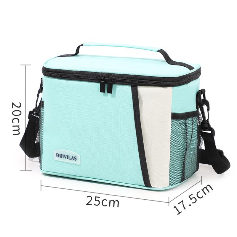 Large Capacity Color Block Insulated Crossbody Lunch Bag & Picnic Tote