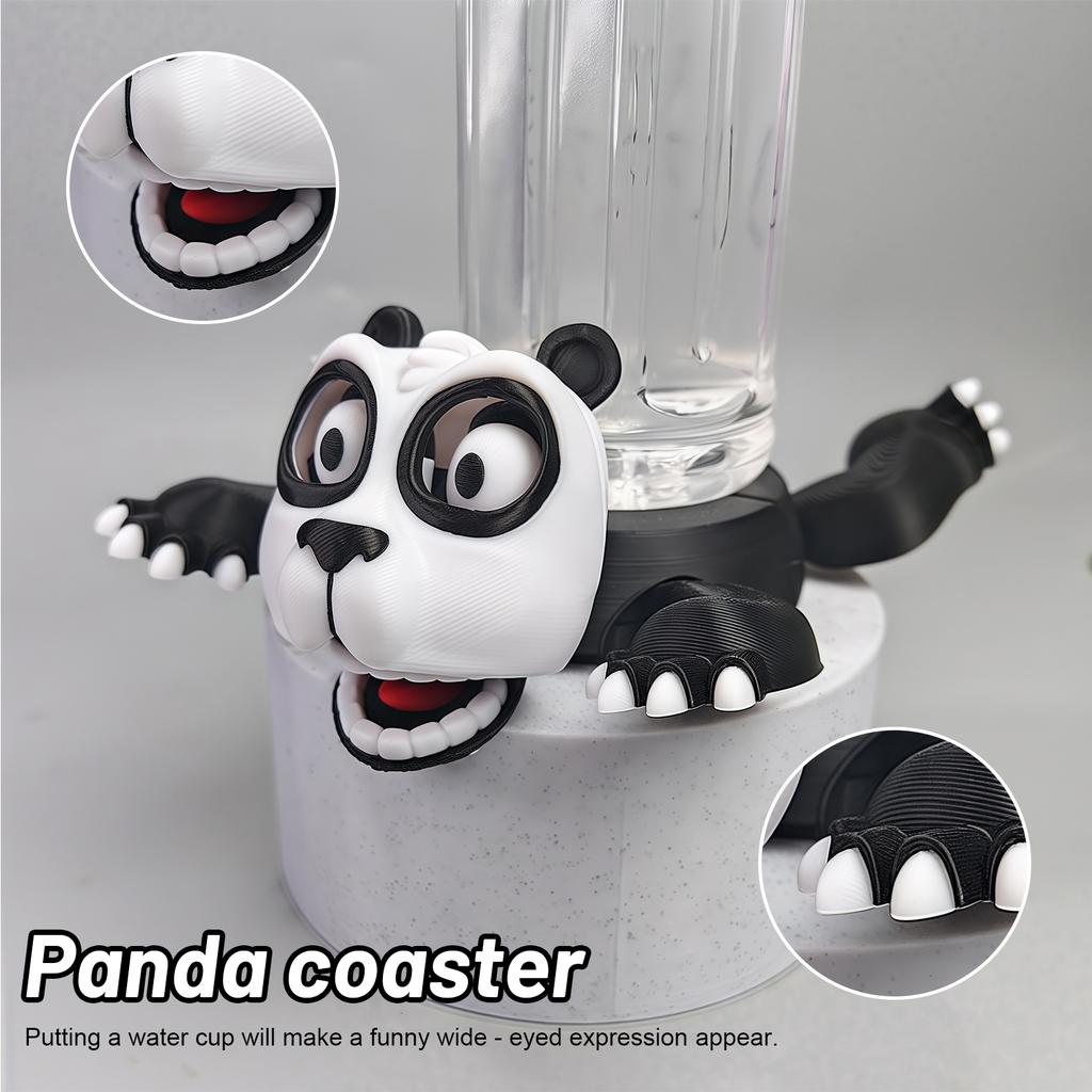 Creative Panda Coaster With Funny Expression Teas Cup Holder Decorative Coffee Teas Cup Mat Open Eyed Drink Cup Pad