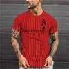 Men's Street T-shirt Vintage Tee Summer Male 3d Stripe Print Short Sleeve Tops Everyday T Shirt Oversized Clothing Shirt Man Hot