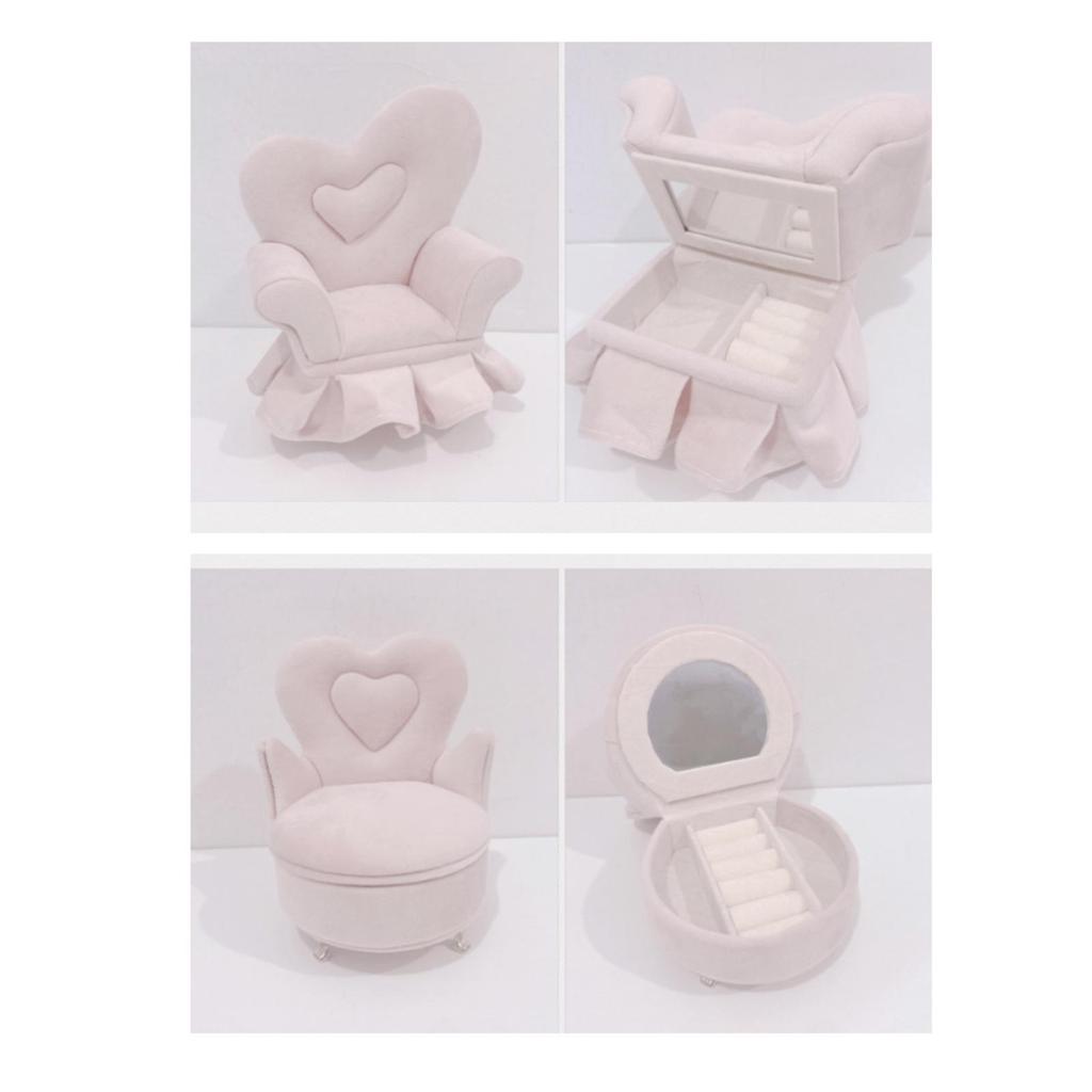 Upholstered Miniature Armchair with Heart Backrest Decorative Velvet