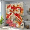 1pc Koi Pattern Shower Curtain Animal Creative Style Beautiful Landscape Reflects The Splendor And Vitality of Aquatic Creatures