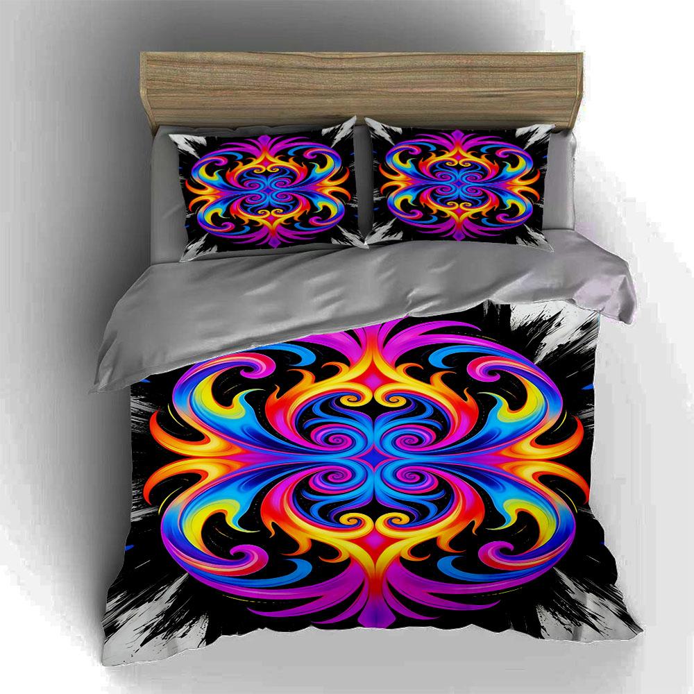 Vibrant, swirling, symmetrical. Bedding Duvet cover sets Duvet covers Pillowcases gifts (1 * Duvet Cover 2 * Pillowcases, without duvet insert)