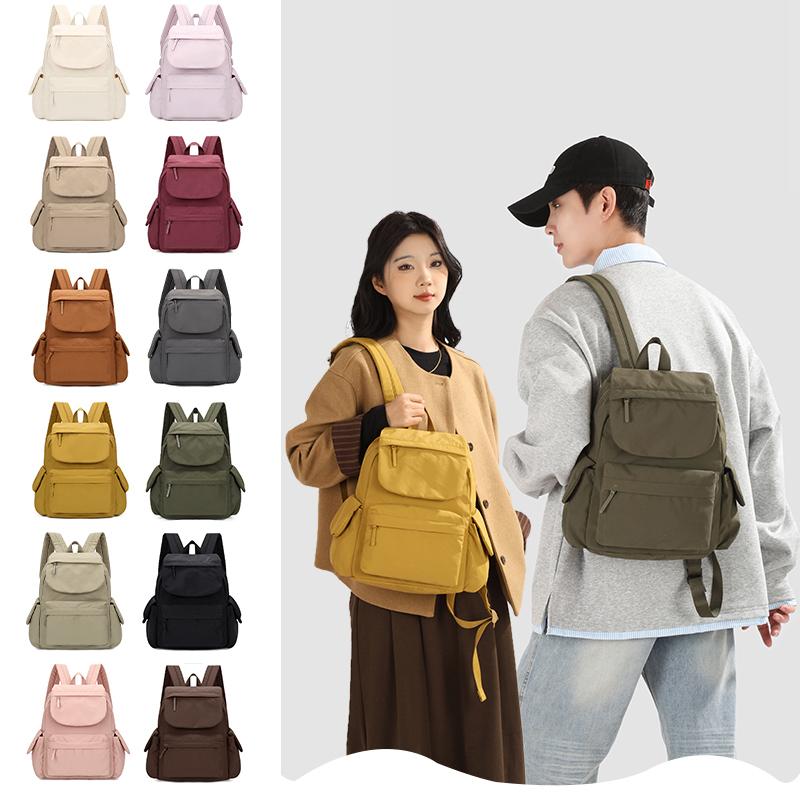 Sac à dos de couleur unie Léger Grande capacité pour unisexe