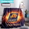 Custom Name Blanket Suns Basketball Artwork Blanket Bedding Blanket for Travel, Camping, Living Rooms, Offices, Sofas, Fan Christmas gift