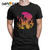 Sunset Palm Tree Vintage Tee Shirt 80s Synthwave Clothes Vaporwave T Shirt Mens TShirts Japanese Colors Streetwear