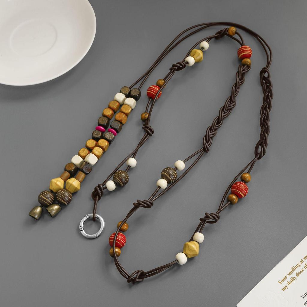 Colorful Wooden Bead Necklace by Fiona Sit - Ethnic, Woven, Long Necklace & Waist Chain