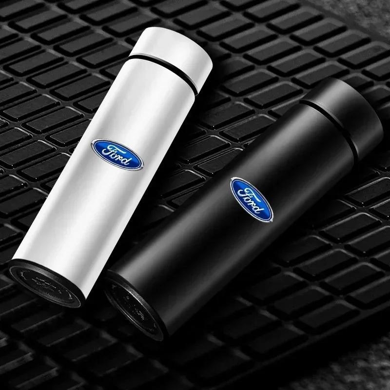 New 2026 Car Sticker 2025 Hot For Ford Intelligent Car Thermos Cup Tea Coffee Vacuum Flask Temperature Display Water Bottle For