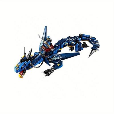 500+ stuks ninja Film Jay's Blauwe Mecha Draak Van Bliksem En Storm Blauwe Bouwstenen Met Figuur Speelgoed Cadeaus Voor Volwassenen Kinderen Jongens