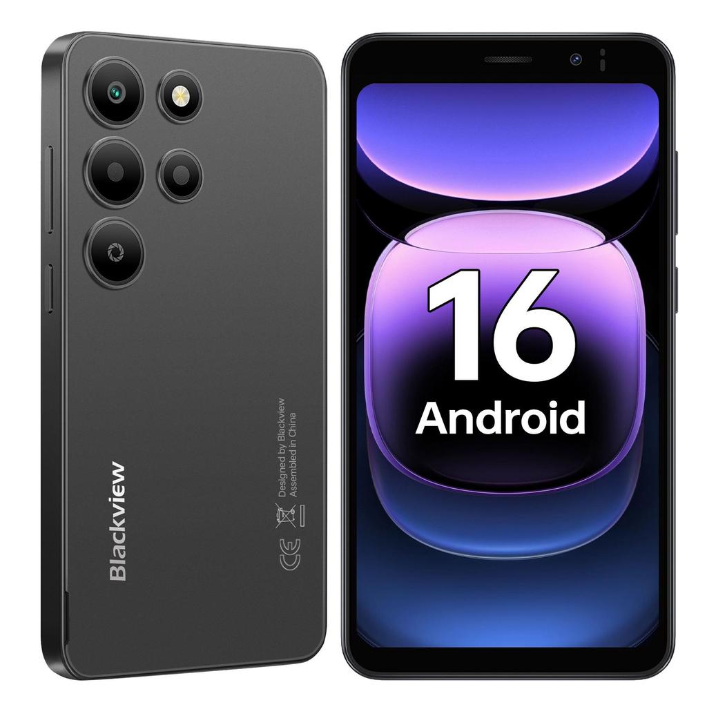 Blackview Wave 2C Android 16 Smartphone, 12 GB RAM + 32 GB ROM(TF 1 TB) Smartphone 3000mAh, 5" HD+ Display, 5MP+2MP Kamera, Dual-SIM/GPS