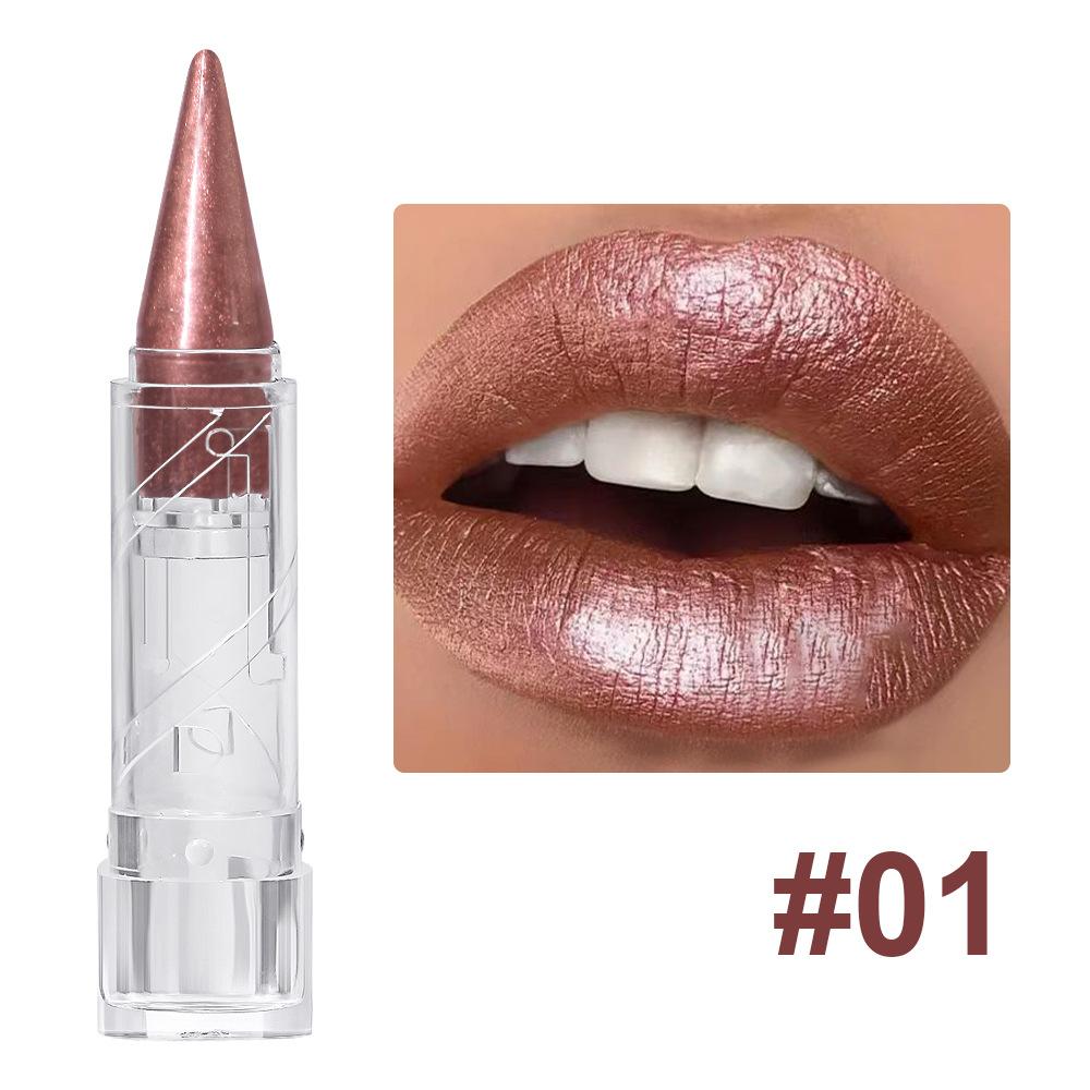 1 шт. Металлический блеск для губ Стойкий с блестками Водостойкий Увлажняющий Светоотражающий тинт для губ Мерцающий Глянцевый блеск для губ Макияж