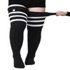 1 [Air Plus Size Womens Thigh High Socks For Thick Thighs- Extra Long Striped Thick Over The Knee Socks- Leg Warmer Boot Socks