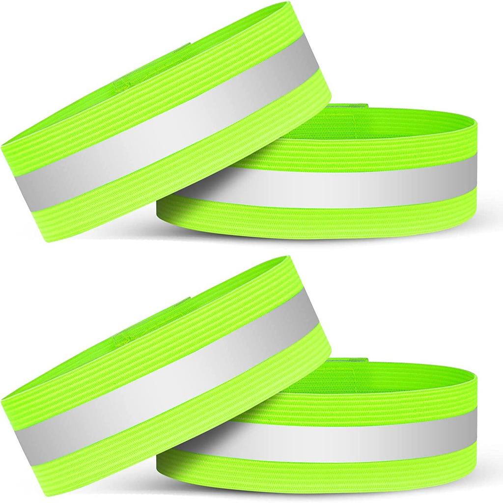 High Visibility Armbands, Elasticated Ankle Bands Hi Vis Reflective Running Armbands Wristbands Reflector Strips Safety Bands