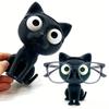 1 Stück schwarzer, katzenförmiger Brillenhalter – für Verkaufsdisplays und Heimdekoration, ideales Geschenk, mit Schlitzen für Brillengestelle