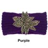 Crystal Beaded Flower Knit Headband For Women Winter Wool Ear Warmer Hairband Turban Headwrap Hair Accessories Bandeau