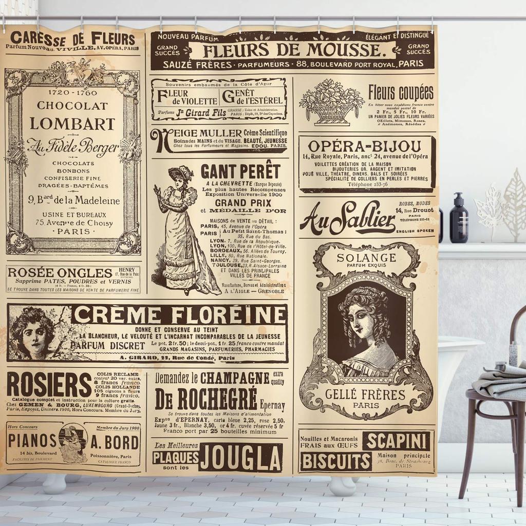 Jugendstil Dame Duschvorhang, Ästhetische Kunst Tageszeiten, Nachtruhe, Abendliche Träumerei, Morgendämmerung, Morgen erwachen Badezimmer-Set