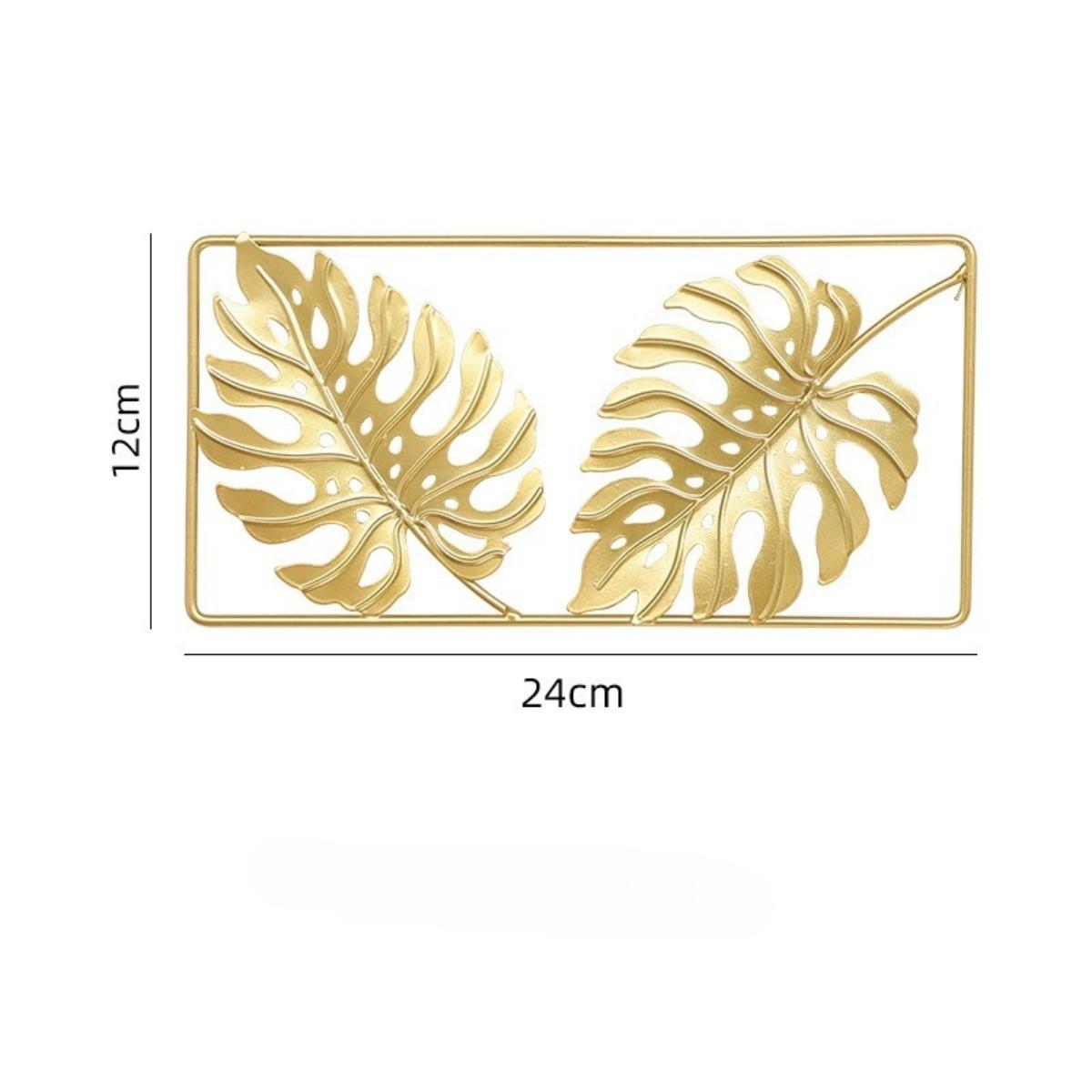 Настенный декор из листьев гинкго, пальмовое дерево, настенный декор для помещений, металлические пальмовые листья, художественный лист, настенный декор для гостиной, офиса, общественного места, уникальный домашний декор, подарок Style 1 золотой