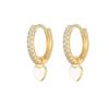 925 Silver Huggie Heart Hoop Earrings for Women Geometric Love Earring Crystals Zircon Piercing Silver Jewelry Girls