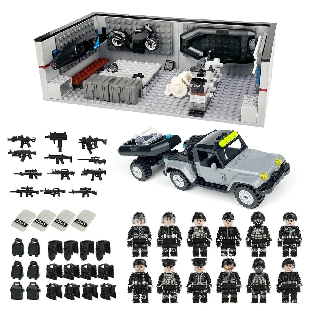 Package F1 Police Material Center Swat Figure 42096 Model Scene Building Block Toys