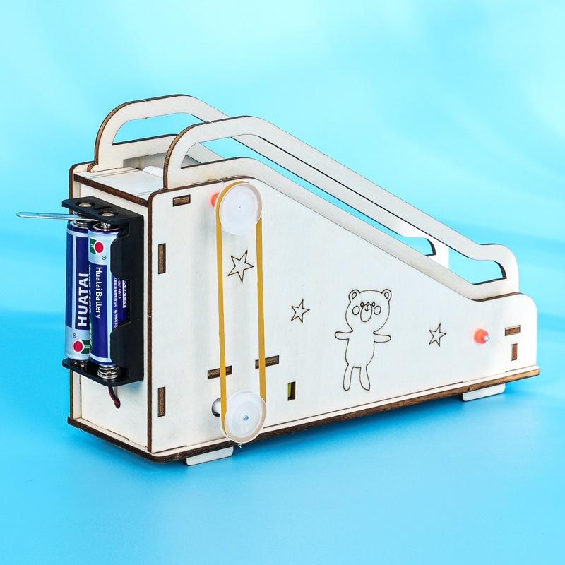 3D Mechanical Wooden Escalator Puzzle Toy DIY Assembling Model Kit HandsOn Educational Gift for Parent Child Interaction