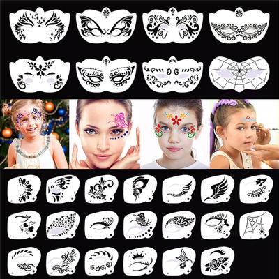Estêncils de Pintura Facial Profissional Estêncils de Pintura Corporal Reutilizáveis Para Adultos Crianças Modelos de Uso Fácil Para Festas Ferramentas de Maquiagem