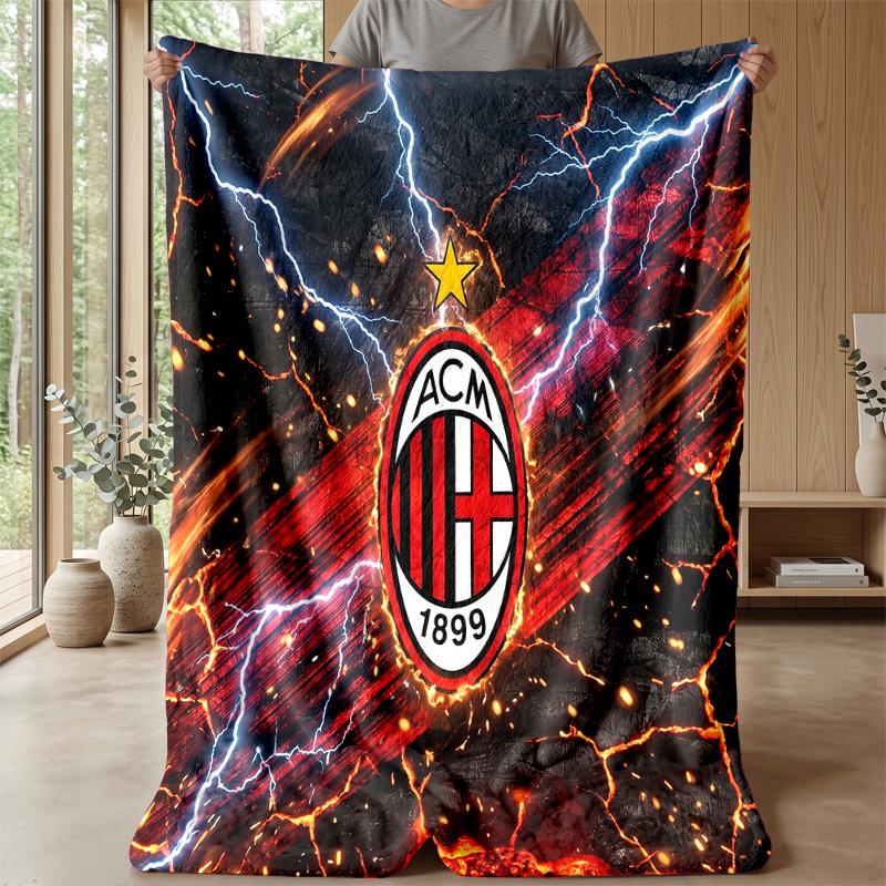AC Milan Theme blanket Soft Flannel Blanket Plush Throw Blanket Cozy Sofa Bed Blanket for Home Decor