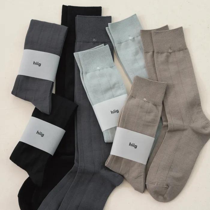 [hiig] No.038 Charcoal Silket Knee-socks