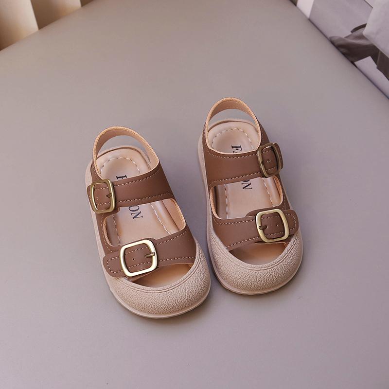 

Toddler Sandals Summer Non-slip Soft Sole Beach Shoes for Boys Girls Kids Breathable Walking Shoe Solid Casual Baby Sandals 23