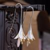 1 Paar zweifarbige 925er-Sterlingsilber-Blumen-Tropfenohrringe für Damen, modische Party-Ohrringe, Schmuck, Geschenk