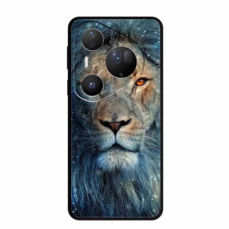 For Huawei Pura 80 Ultra 5G Case Wolf Tiger Lion Cat Black Silicone Soft Phone Case For Huawei Pura80 Ultra Back Cover Case Para