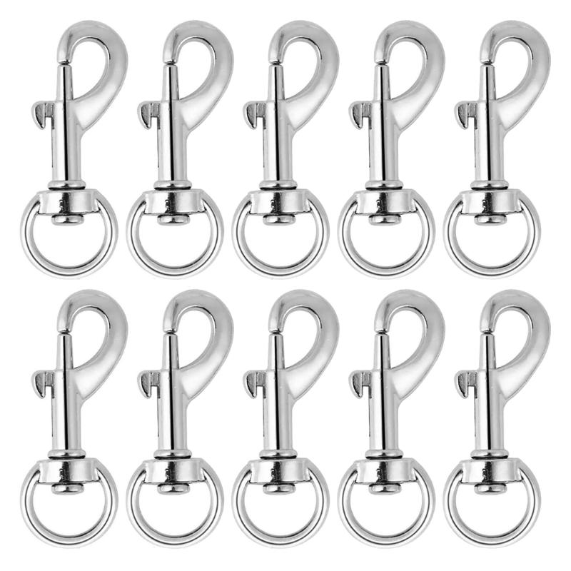 10pcs Zinc Alloy Dog Hook DIY Keychain Clasps for Bags and Luggage Durable Metal Buckles for Backpacks and Suitcases