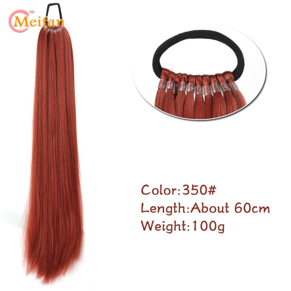 

24-дюймовый синтетический хвостик, черный натуральный плетеный хвост, шиньон, длинная прямая резинка для волос для женщин