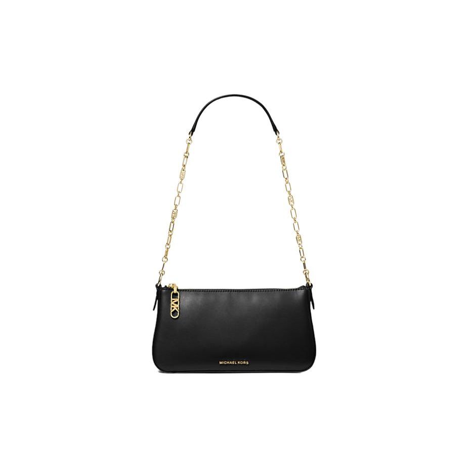 

Michael Kors MK Empire Logo Chain Link Zip Closure Leather Handheld Shoulder Bag Medium Women Bags Black 32H3G8EW6L-0001 Basic Set (Bag+Dust Bag)