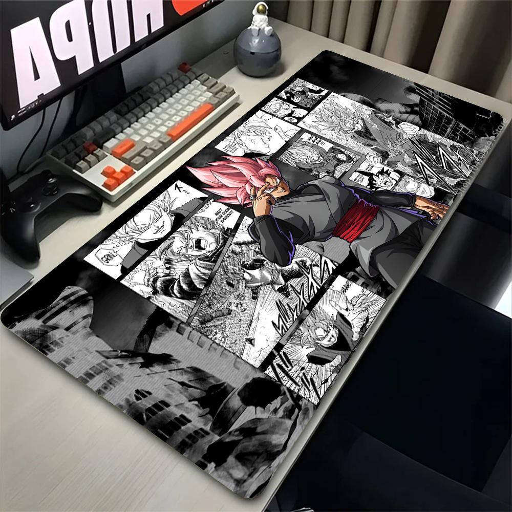 

Mouse Pad Gamer Computer Accessories Black and White Manga Keyboard Pad Laptop Anime Dragon Ball Desk Mats Goku Gamming Mousepad 30x60x0.2cm