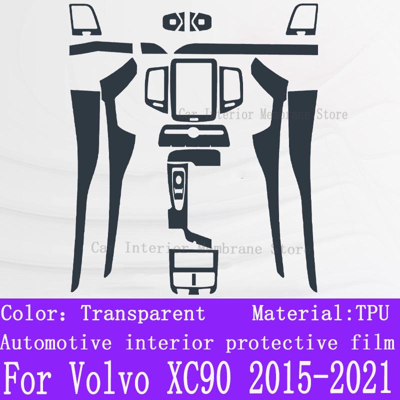 For Volvo XC90 2015- TPU Gearbox Panel Film Dashboard Protective Sticker Interior Anti-Scratch Car film protect