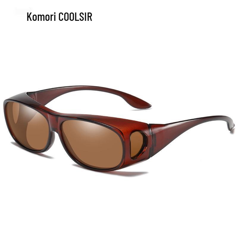 Men s Polarized Myopia Clip-On Night Driving Anti-Glare Sunglasses As Shown
