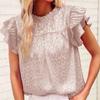 Summer New Fashion Leopard Printed Casual Shirts Women Summer Tops Flying Sleeve Slim Fit Casual Blouse for Women Elegant Solid Pullover Shirt 26626
