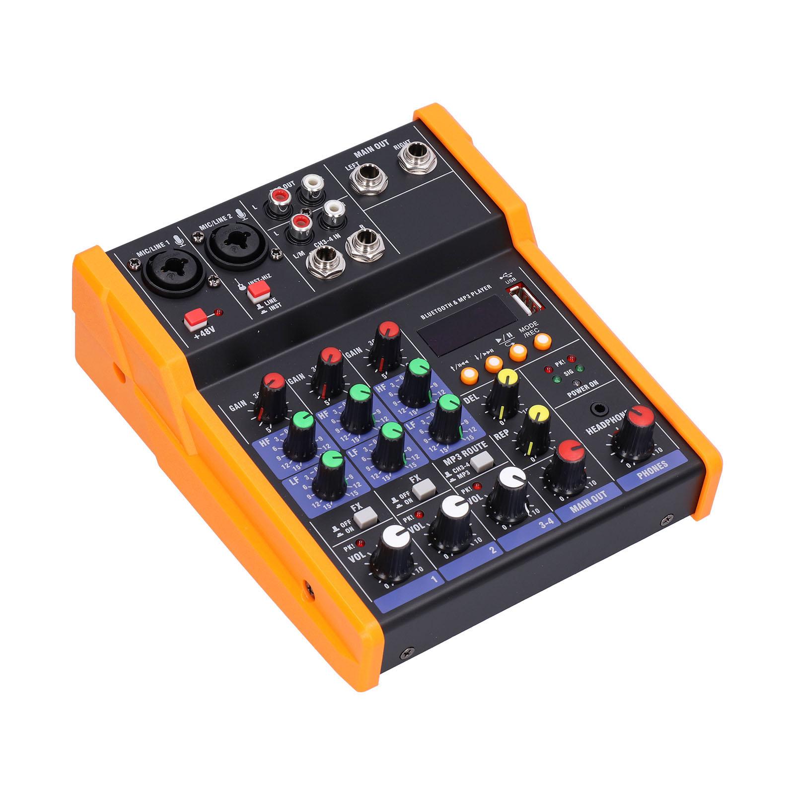 

o Микшер с интеллектуальным шумоподавлением, беспроводной USB-разъемом, портативный 4-канальный микшер для веб-трансляций