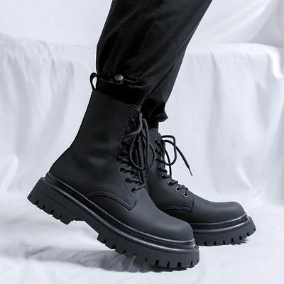 Μποτάκια Μάρτιν με Ψηλό Πάτο Ανδρικά Αυξητικά Ύψους Βρετανικού Στυλ Φθινοπωρινά και Χειμερινά Βελούδινα Εργαλεία Μποτάκια Μεσσαίου Ύψους Δερμάτινα Μποτάκια 2868-R