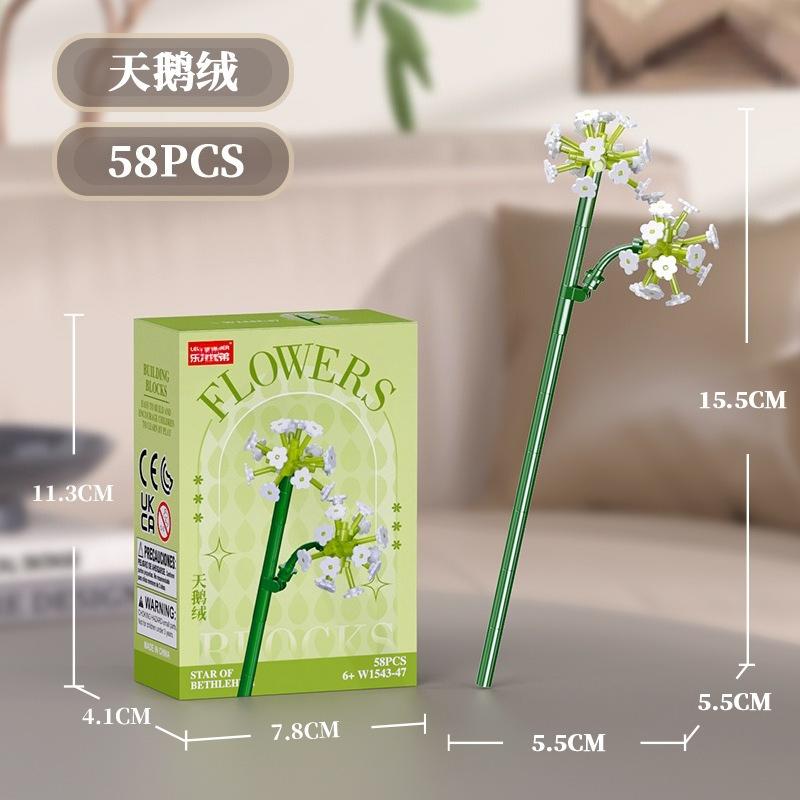 Bouquet Flower Mini Particle Blocks Flowers Model Micro Building Bricks Creative Desk Decor For Adults Toys for Children