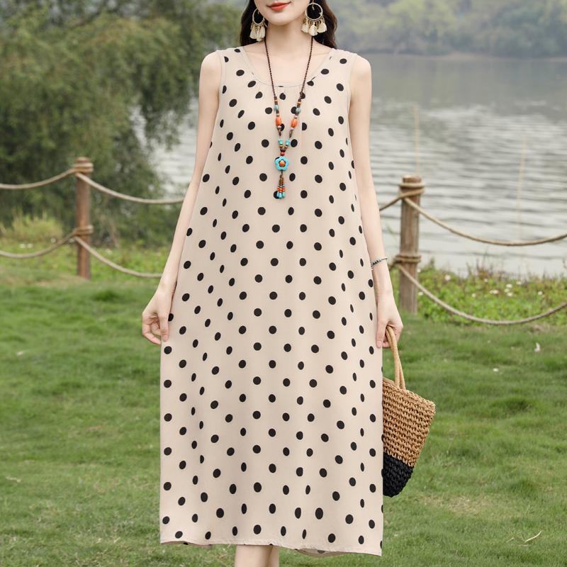 Rochie elegantă de vară pentru femei, mărime plus, haine vintage, rochie lungă fără mâneci
